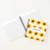 Yellow White Sunflower Blues Spiral Notebook Notizblock (Innenseite)
