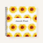 Yellow White Sunflower Blues Spiral Notebook Notizblock (Vorderseite)