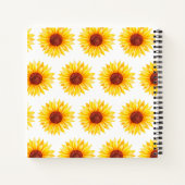 Yellow White Sunflower Blues Spiral Notebook Notizblock (Rückseite)