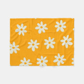 Yellow White Tropical Floral Botanic Summer Fleecedecke (Vorderseite (Horizontal))