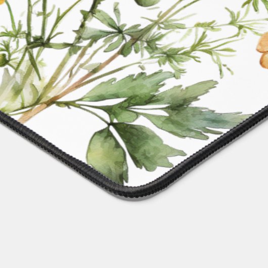 Yellow White Watercolor Wildblume Schreibtischunterlage (Ecke)