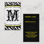 Yellow White Zebra Print Patches Business Card Visitenkarte (Vorne/Hinten)