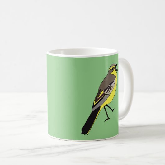 Yellow Wild Bird Kaffeetasse (VorderseiteRechts)
