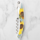 Yellow Wild Sunflowers with Bee Photograph Kellnermesser (Vorderseite)