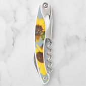 Yellow Wild Sunflowers with Bee Photograph Kellnermesser (Rückseite)