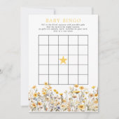 Yellow Wildblume Boho Baby Dusche Bingo Game Einladung (Vorderseite)