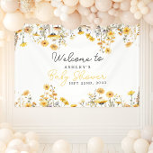 Yellow Wildblume Boho Babydusche Begrüßung Banner