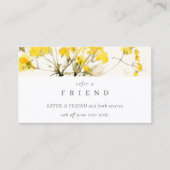 Yellow Wildblume Boho Floral Refer A Friend Visitenkarte (Vorderseite)