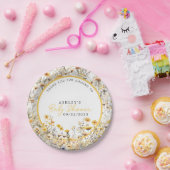 Yellow Wildblume Boho Watercolor Babydusche Pappteller (Party)