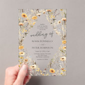 Yellow Wildblume Boho Wedding Acryleinladungen (Insitu (Handheld))