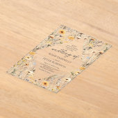 Yellow Wildblume Boho Wedding Acryleinladungen (Ablage )