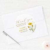 Yellow Wildblume Bouquet Meadow Blume Hochzeit Runder Aufkleber (Umschlag)
