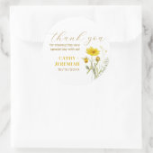 Yellow Wildblume Bouquet Meadow Blume Hochzeit Runder Aufkleber (Tasche)