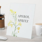 Yellow Wildblume Drink Pedestal Zeichen Sockelschild (In Situ)