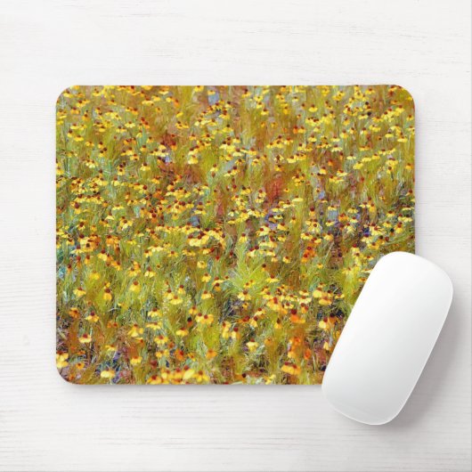 Yellow Wildblume Meadow Art Mouse Pad Mousepad (Mit Mouse)