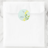 Yellow Wildblumen Minze Individuelle Name Danke Runder Aufkleber (Tasche)