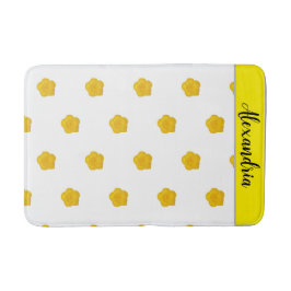 Yellow Wildflower customizable Photo Bath Mat Badematte