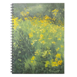 Yellow Wildflower Original Oil Painting Notizblock