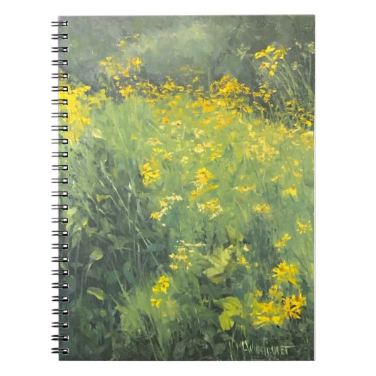Yellow Wildflower Original Oil Painting Notizblock (Vorderseite)