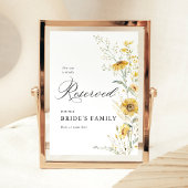 Yellow Wildflower Sunflower Reserved Seat Sign 5x7 Poster