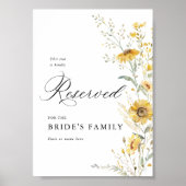 Yellow Wildflower Sunflower Reserved Seat Sign 5x7 Poster (Vorne)