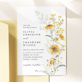 Yellow Wildflower Sunflower Wedding Einladung