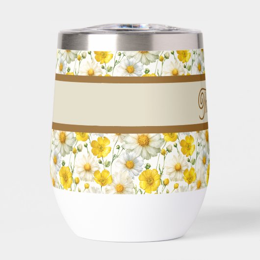 Yellow Wildflowers Pattern Monogram Name (Vorderseite)