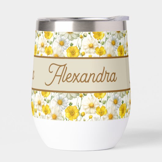 Yellow Wildflowers Pattern Monogram Name (Links)