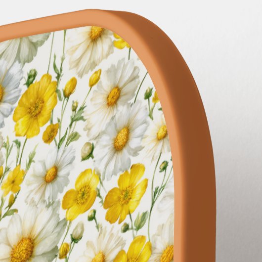 Yellow Wildflowers Pattern Monogram Name Pickleball Schläger (Linke Seite)