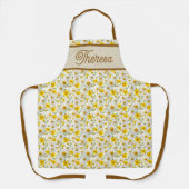 Yellow Wildflowers Pattern Monogram Name Schürze (Vorderseite)