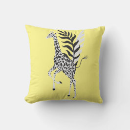 yellow wildlife friendship - Giraffe cushion Kissen
