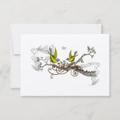 Yellow Winged Vintag Love Birds Wedding RSVP (Vorderseite)
