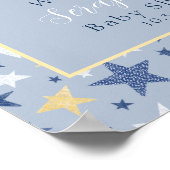 Yellow Winter Star Pinguin Babydusche Willkommen Poster (Ecke)