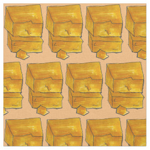 Yellow Wisconsin Cheddar Käse Fabric Stoff