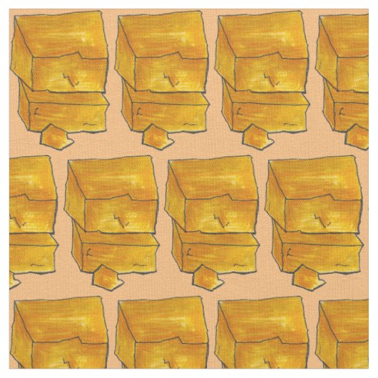 Yellow Wisconsin Cheddar Käse Fabric Stoff (Nahaufnahme)