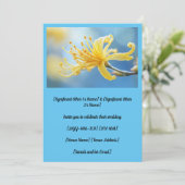Yellow Witchazel Wedding Einladung (Stehend Vorderseite)