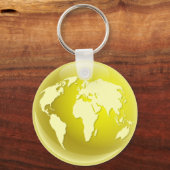 Yellow World Globe Schlüsselanhänger (Vorderseite)