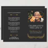 Yellow Wreath Celebration of Life Funeral Program (Vorne/Hinten)