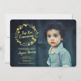 Yellow Wreath First Rice Zeremonie Einladung