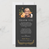 Yellow Wreath Foto Beileid Vielen Dank Dankeskarte (Vorderseite)