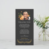 Yellow Wreath Foto Beileid Vielen Dank Dankeskarte (Stehend Vorderseite)