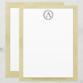 Yellow Wreath Monogram Stationierung (Vorne/Hinten)