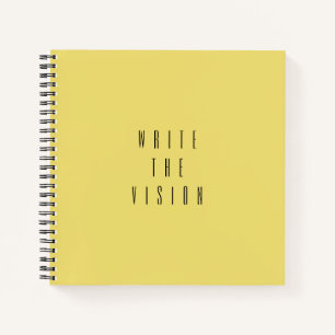 Yellow 'Write the Vision' Typografy Journal Notizblock