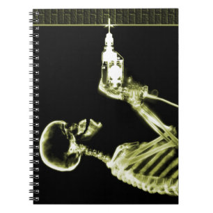 Yellow X-Ray Skeleton Builder Notizblock