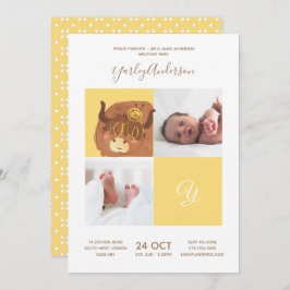 Yellow Yak ・ Alphabet Monogram Niedlich Baby Shoot Einladung