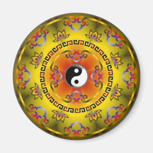 Yellow Yin Yang Magnet (Vorne)