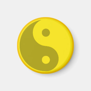 Yellow Yin Yang Spirituelle Energiebilanz Symbol Magnet