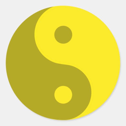 Yellow Yin Yang Spirituelles Symbol Runder Aufkleber (Vorderseite)