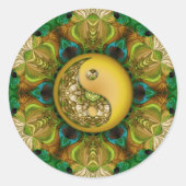 Yellow YinYang Mandala Sticker (Vorderseite)