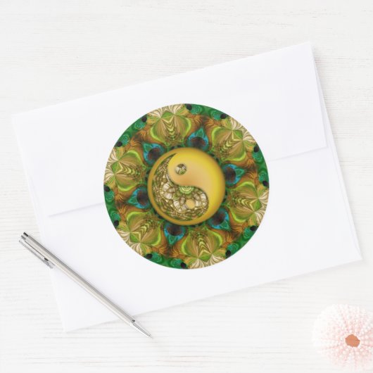 Yellow YinYang Mandala Sticker (Umschlag)